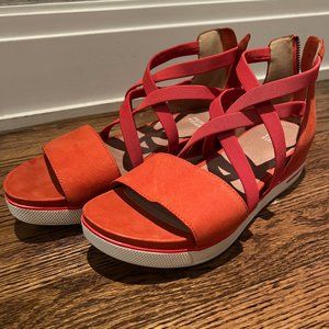 Eileen Fisher Orange Suede Gladiator Sandals
